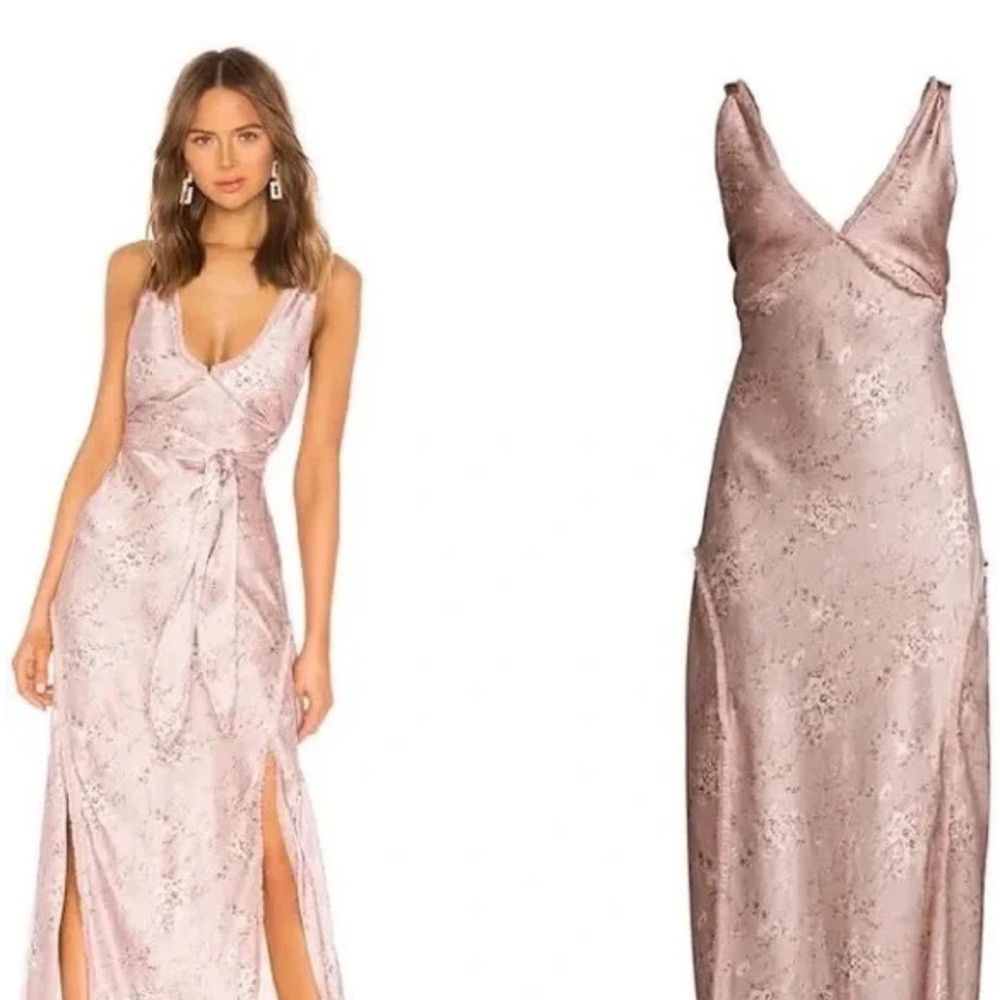 LoveShackFancy Blush Maxi Silk Dress
